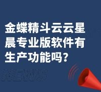 金蝶精斗云云星辰专业版软件有生产功能吗？