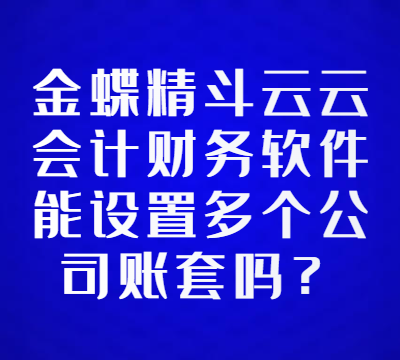 金蝶精斗云云会计财务软件能设置多个公司账套吗？