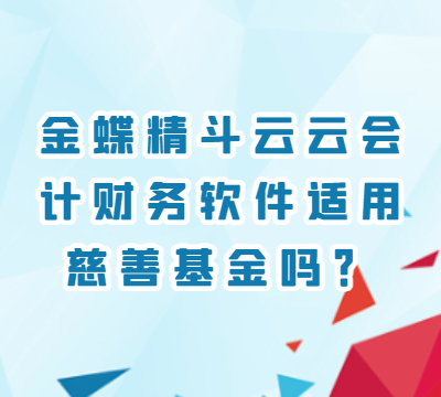 金蝶精斗云云会计财务软件适用慈善基金吗？