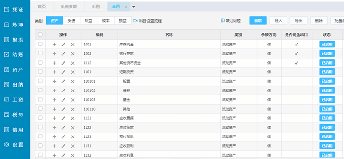 精斗云云会计启用数量科目