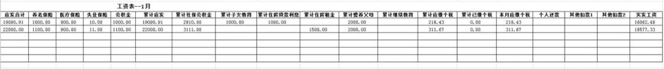 精斗云工资表编制