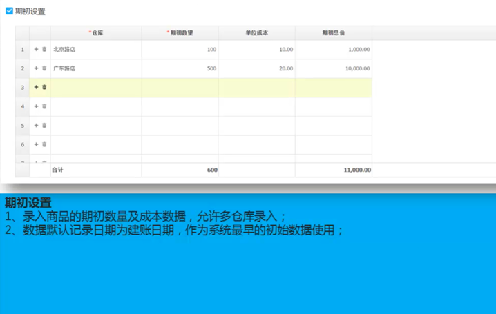 精斗云期初设置勾选