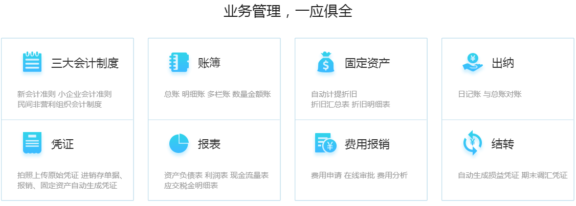 金蝶云会计功能模块