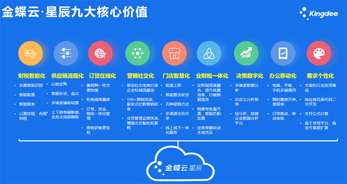 金蝶云星辰九大核心价值