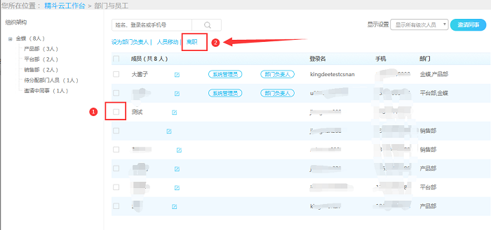 员工离职选项