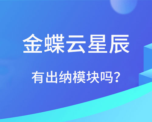 金蝶云星辰有出纳模块吗？