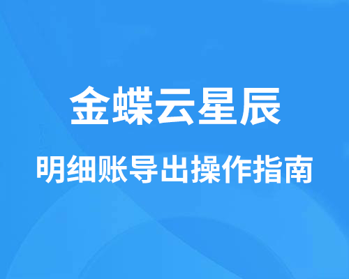 金蝶云星辰明细账怎么查询和导出？